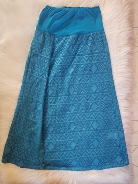 Teal Aztec Beach Coverup Skirt - Womens Size Small